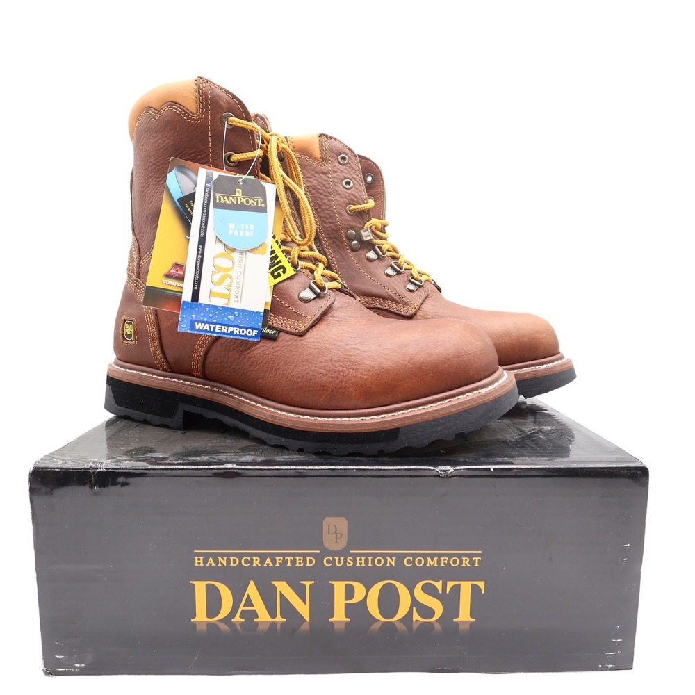 Dan Post Modern Waterproof‎ Work Boots Mens 10.5 D Brown Leather NWT